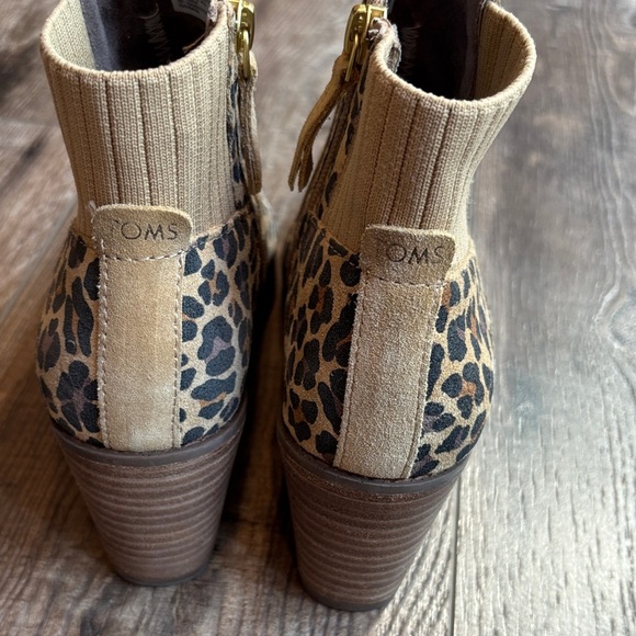 Toms Sadie Classic Leopard Printed Suede Ankle Booties Women’s size 7 - Picture 11 of 14